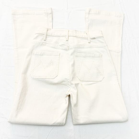 Mother Superior The Hustler Patch Pocket Flood Natural Cream Denim Jeans Size 25 - Picture 5 of 10